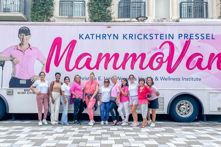 Volunteers and staff in front of MammoVan
