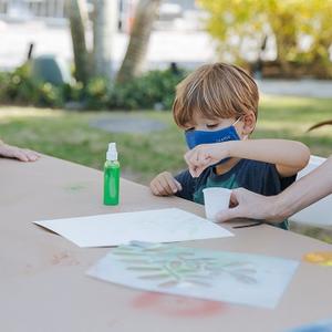 little boy doing art craft 