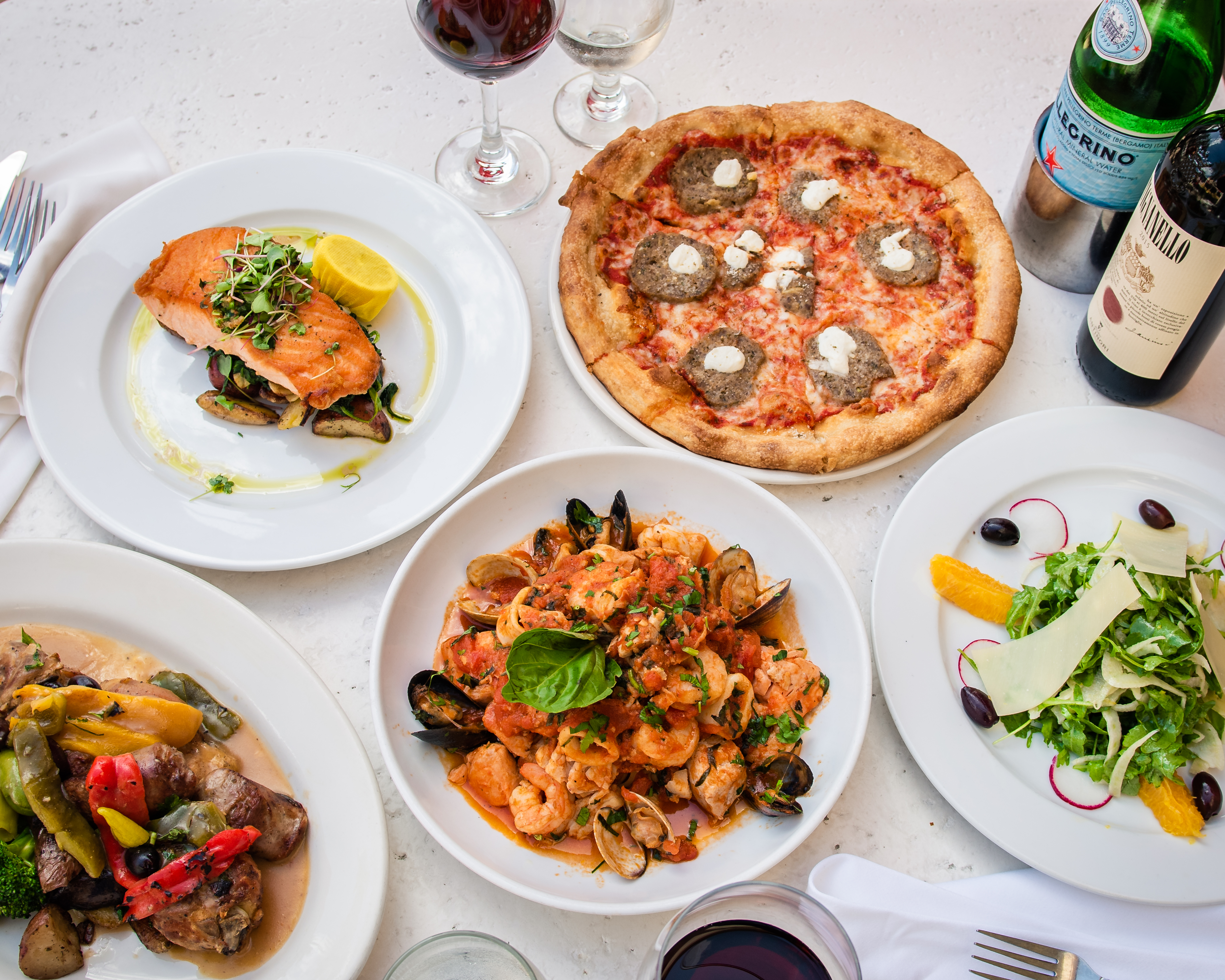 A variety of Italian dishes