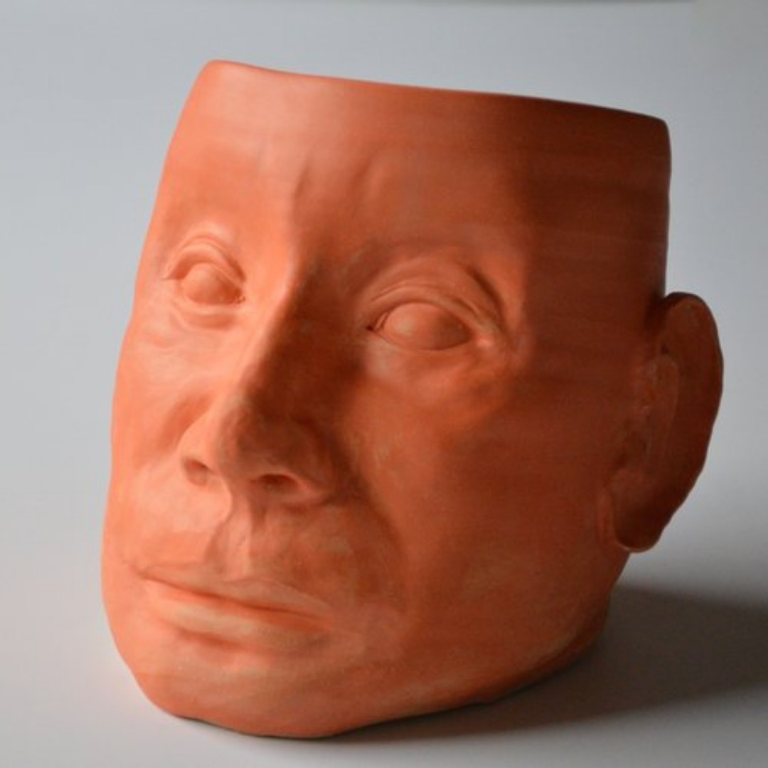 clay face mug