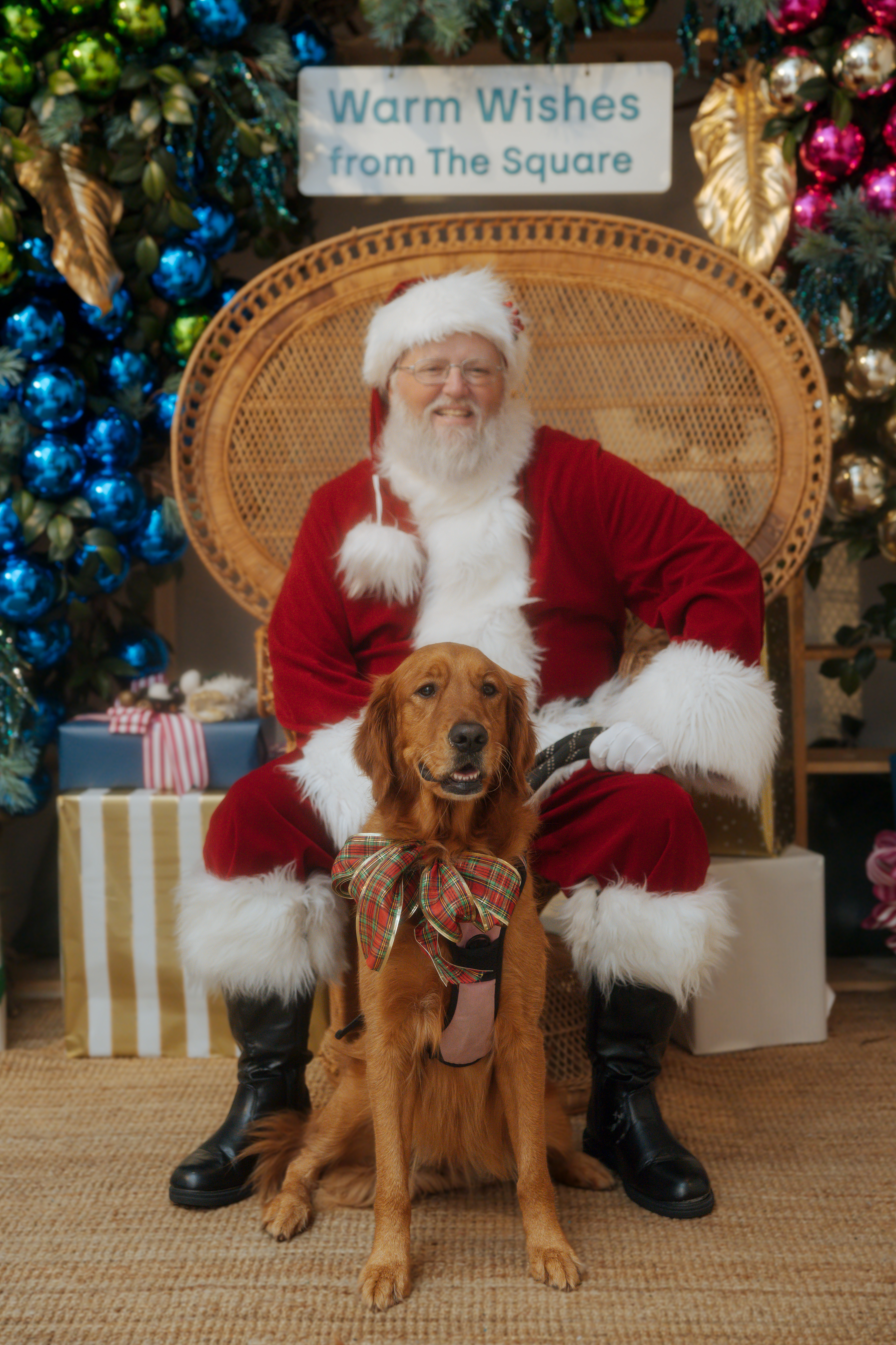 Santa with a furry friend