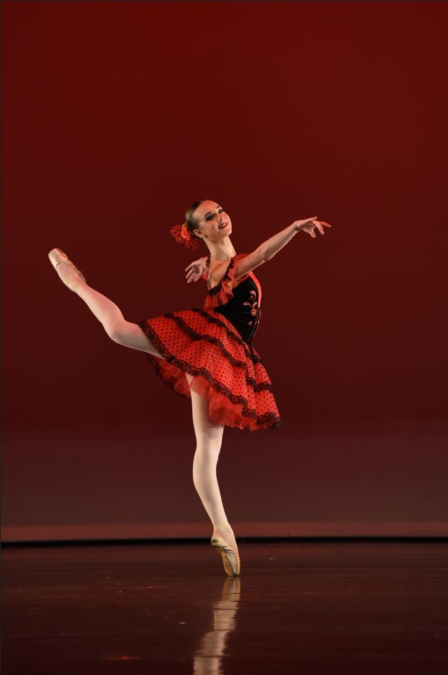 Ballerina dancing on stage