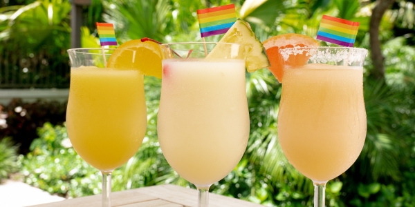 Cocktails with a Pride Flag in it