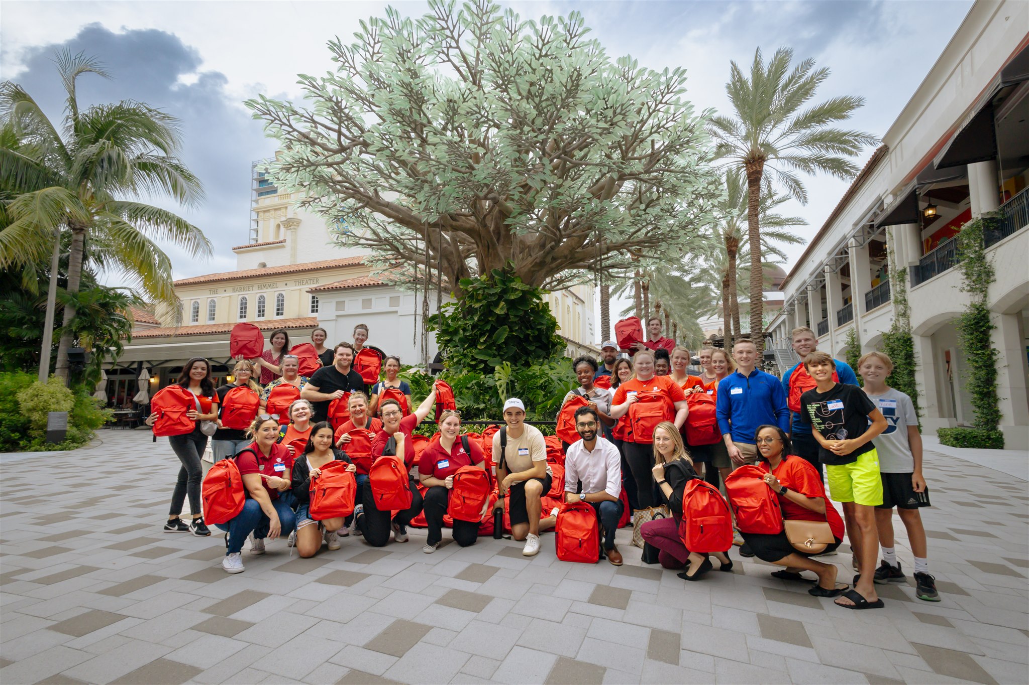 Group of people in front of the wishing tree