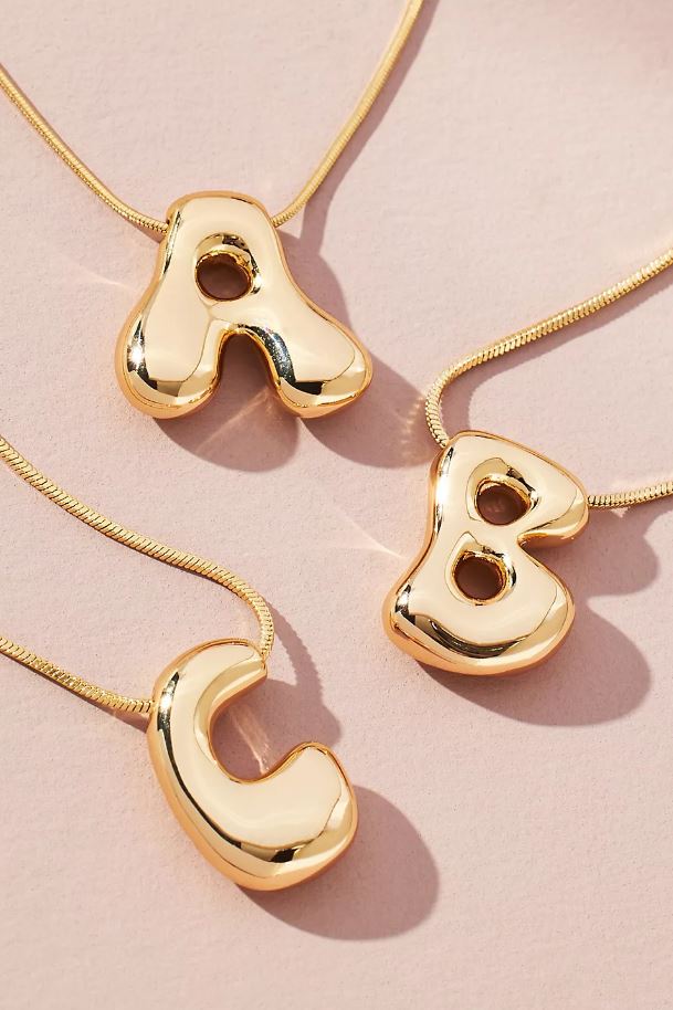 Anthropologie: Bubble Letter Monogram Necklace