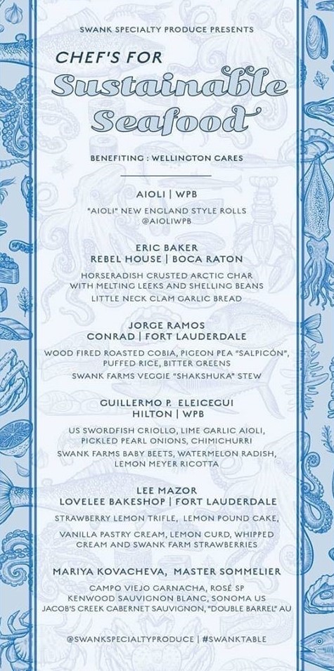 Swank Dinner Menu