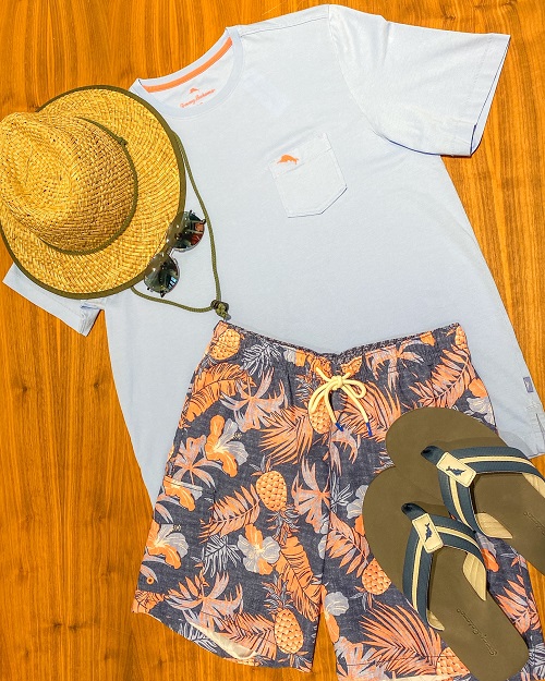 Tommy Bahama suit and tshirt